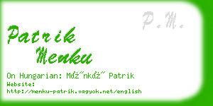 patrik menku business card